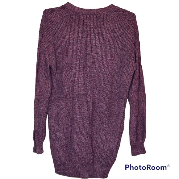 BCBGENERATION Woman’s Burgundy Zip Up Knit Classic Cardigan Sweater Size XS/S - Picture 4 of 4